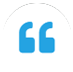 A blue and white icon with the word " quote ".